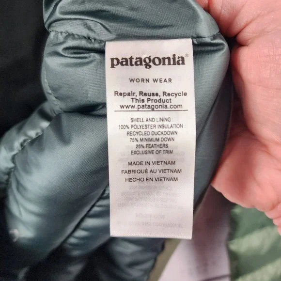 Patagonia Down Snap-T Pullover Jacket Large Regular Olive Green 27256 Insulated - Picture 5 of 10